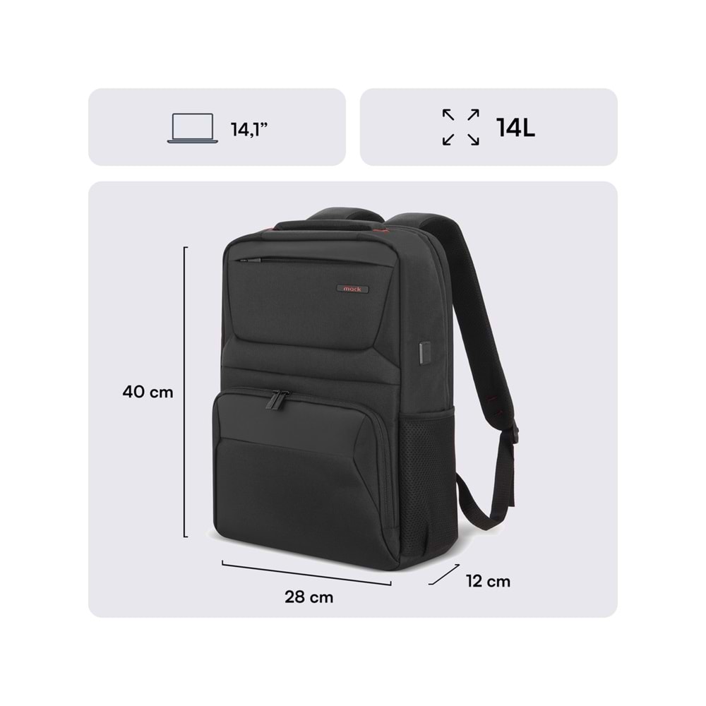 Mack MCC-804 14.1 Business X NB Sırt Çantası Siyah