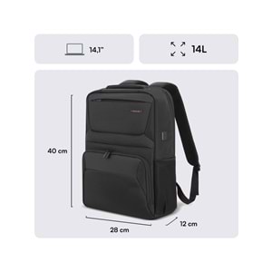Mack MCC-804 14.1 Business X NB Sırt Çantası Siyah