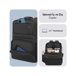Mack MCC-804 14.1 Business X NB Sırt Çantası Siyah
