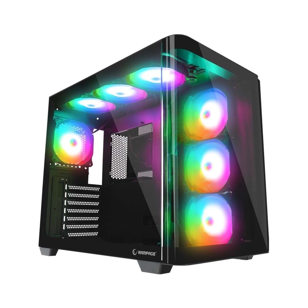 Rampage LOOPY PLUS 950W 80 Plus ARGB Fan ATX Mid-T Siyah Gaming Oyuncu Kasası