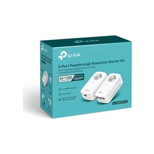 Tp-Link TL-PA8033P KIT AV1300 3-Port Gigabit Powerline Starter Kit(Powerline Ad)