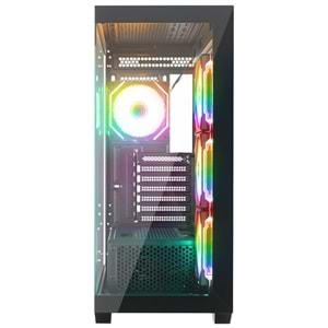 Rampage HYDRA V4 750W 80 Plus Bronze ARGB Fan ATX Mid-T Siyah Gaming Oyuncu Kasa