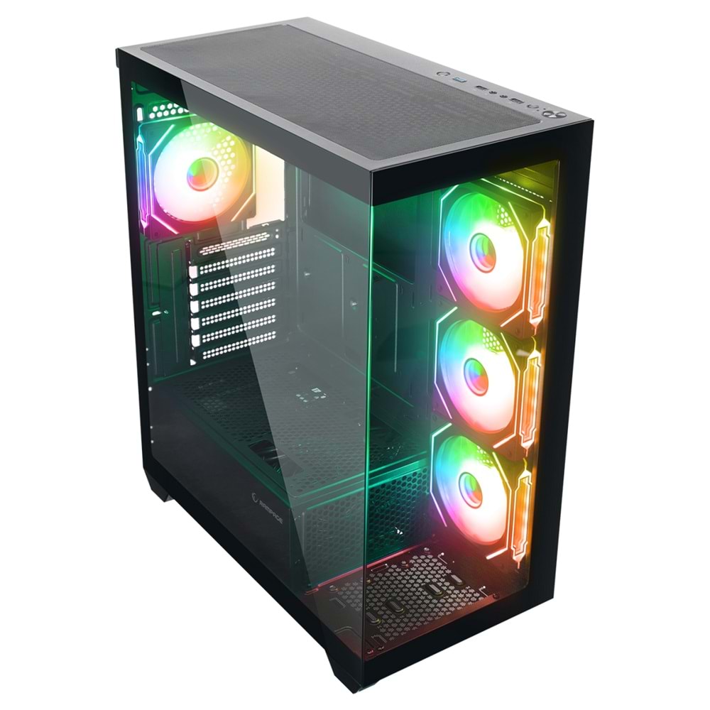 Rampage HYDRA V4 750W 80 Plus Bronze ARGB Fan ATX Mid-T Siyah Gaming Oyuncu Kasa