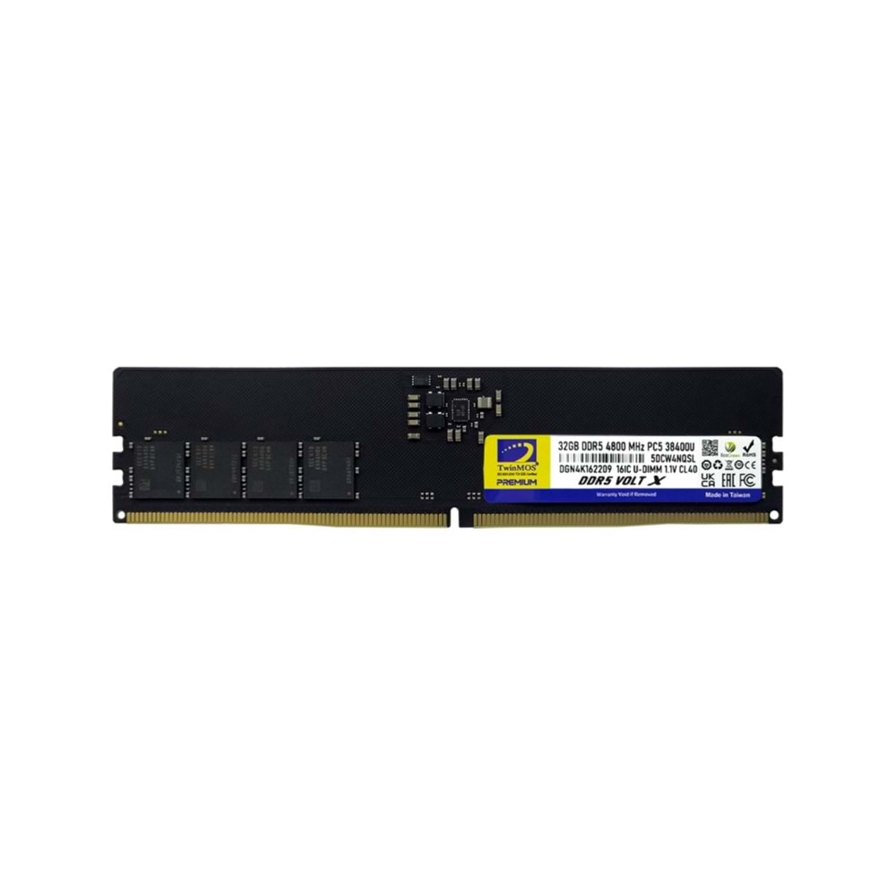 TwinMOS 32GB 4800MHz DDR5 U-DIMM CL40 Ram (TMD532GB4800U40)