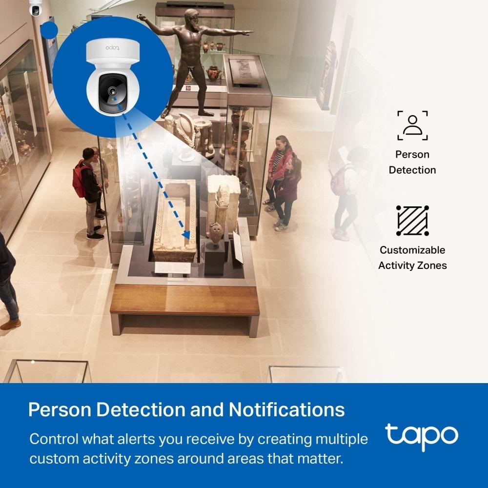 Tp-Link Tapo C202 FHD Wi-Fi Güvenlik Kamerası ( Pan / Tilt )(Çift Yön Ses)(Eth)