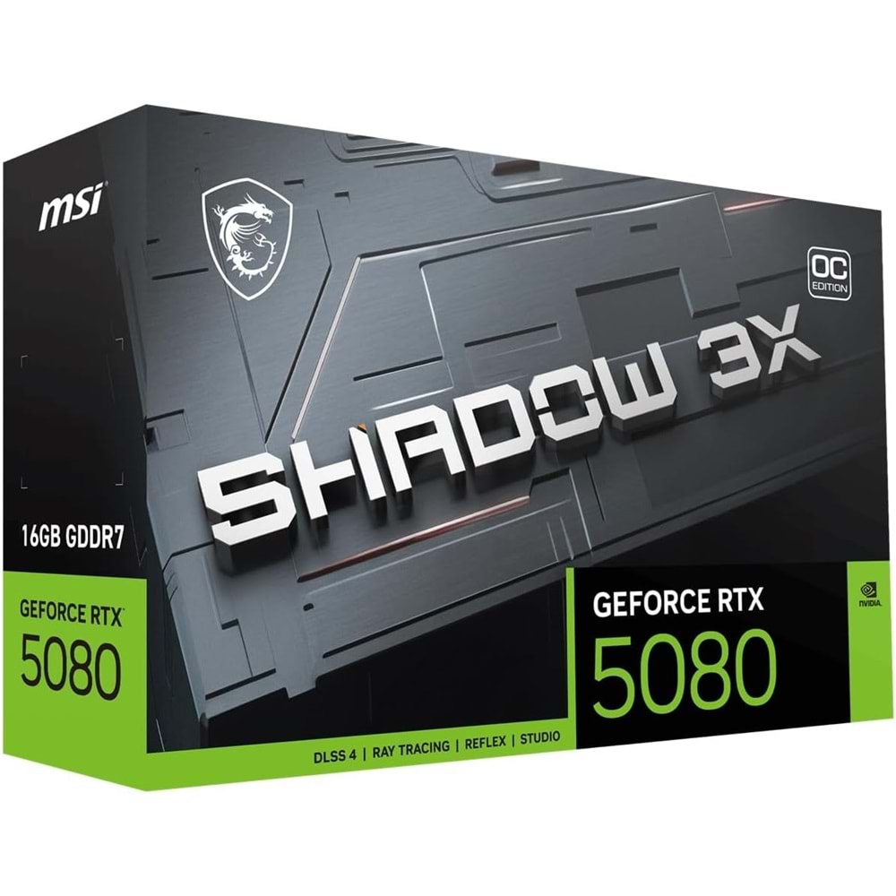 Msi Geforce RTX5080 16G SHADOW 3X OC 16GB GDDR7 256BIT 1XHDMI 3XDP Ekran Kartı