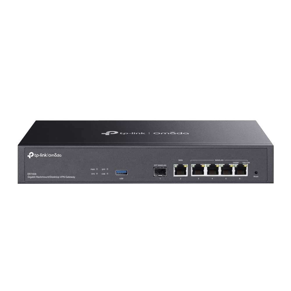 TP-Link OMADA ER7406 GIGABIT 1XSFP WAN/LAN, 1XRJ45 WAN, 4X WAN/LAN Rrackmount VPN Router