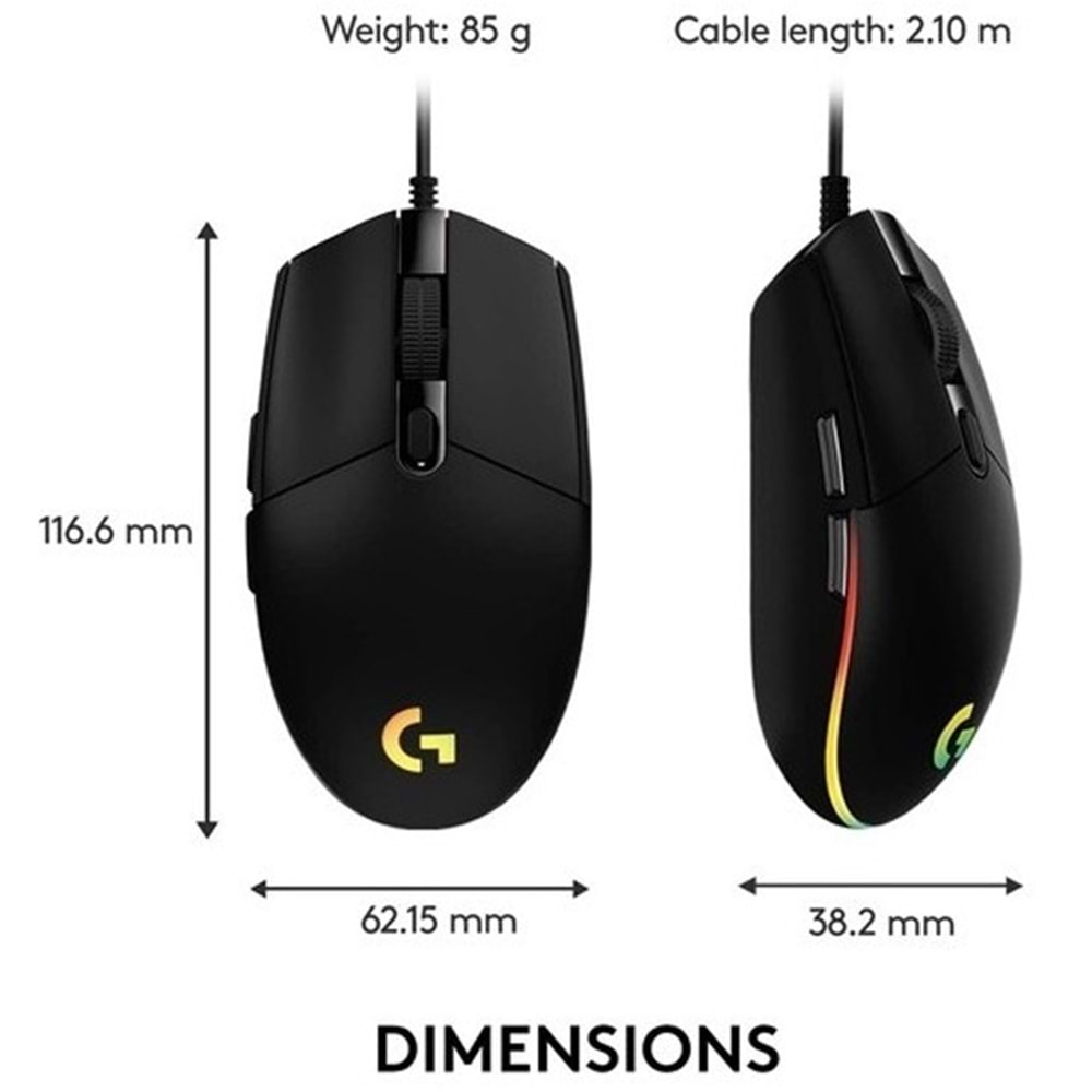 Logitech G G203 Lightsync Lightsync Kablolu Oyuncu Mouse Black