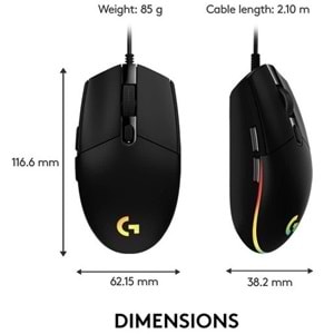 Logitech G G203 Lightsync Lightsync Kablolu Oyuncu Mouse Black