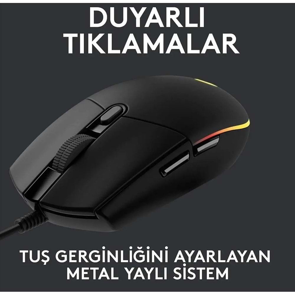 Logitech G G203 Lightsync Lightsync Kablolu Oyuncu Mouse Black
