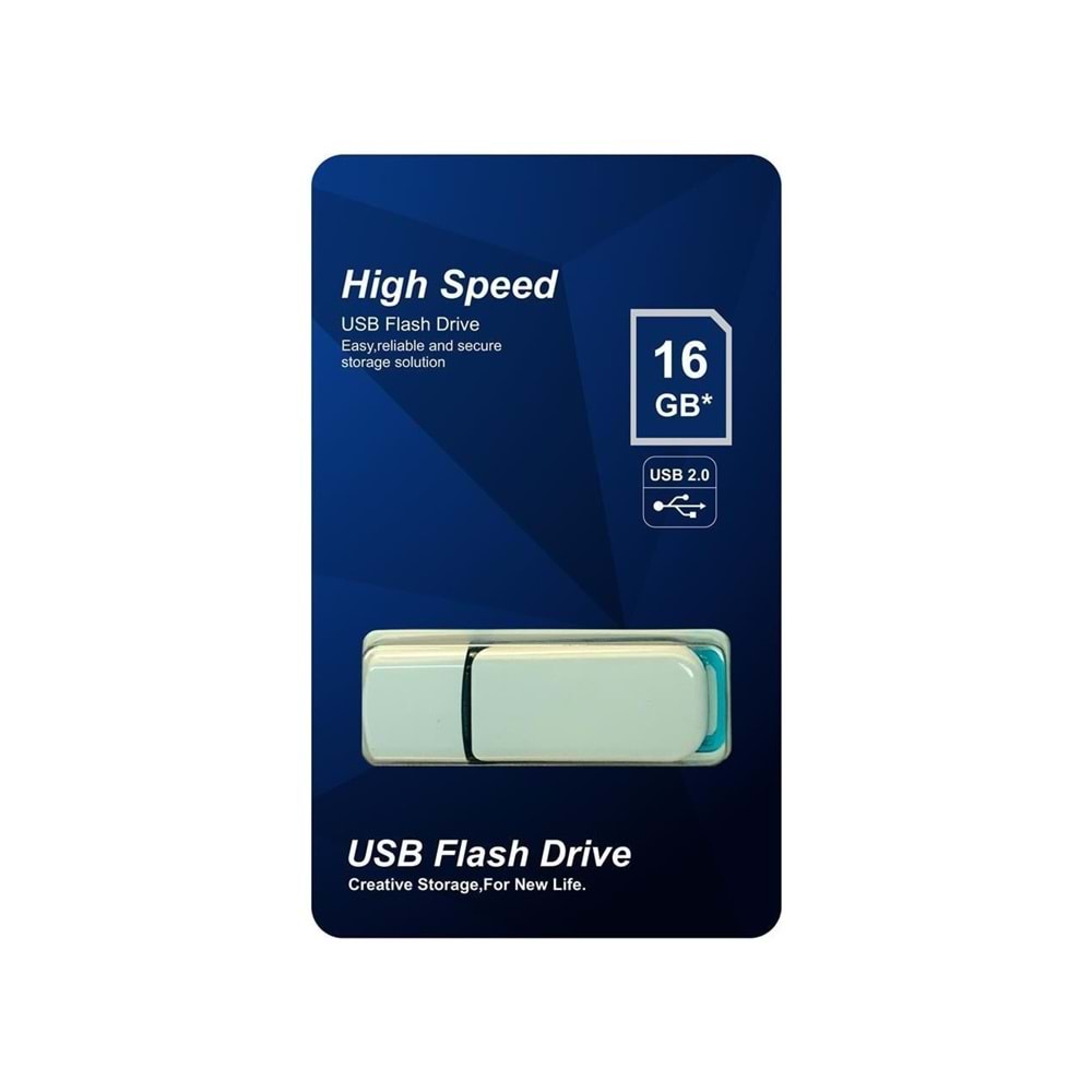 Elba 16GB Plastik Beyaz-Mavi 2.0 USB Flash Bellek