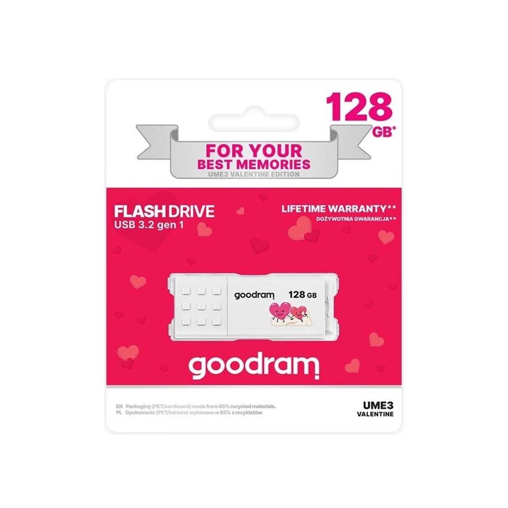 Goodram Valentine Edition 128GB USB 3.2 Type-A Beyaz
