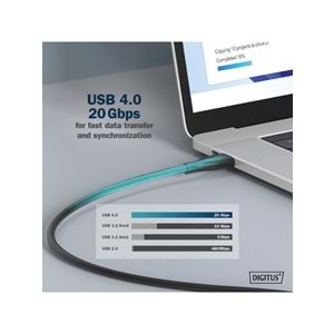 Digitus Şarj Data 8K Type-C to Type-C (20Gbps)(2m)