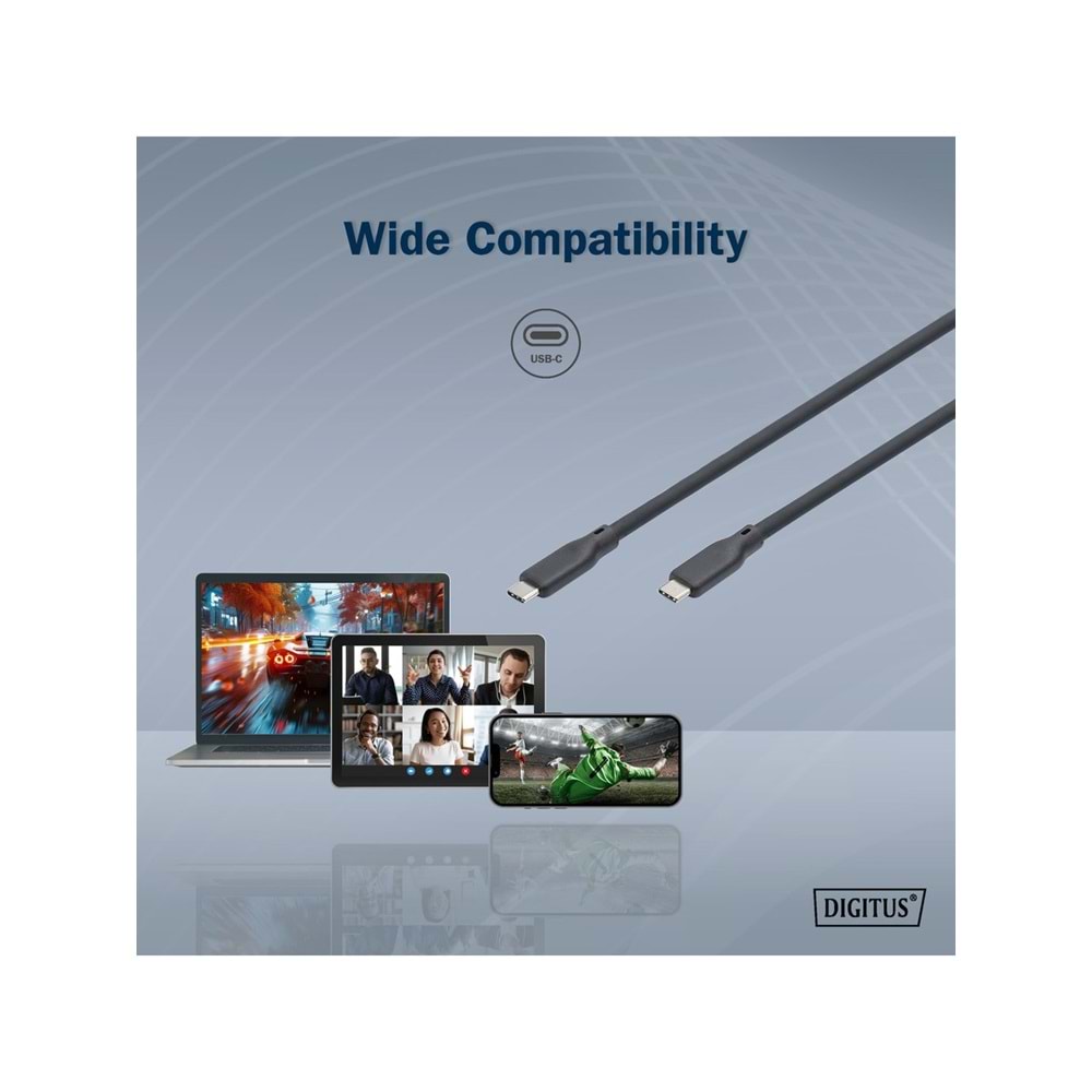 Digitus Şarj Data 8K Type-C to Type-C (20Gbps)(2m)