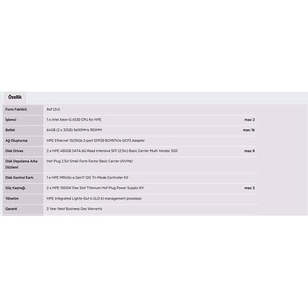 HPE DL380 Gen11 Gold 6530 64GB-2x480G-2U (P81787)