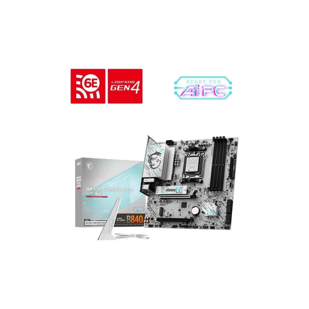 MSI B840M Gaming Plus Wifi 6E AM5 D5 Hdmi Type-C