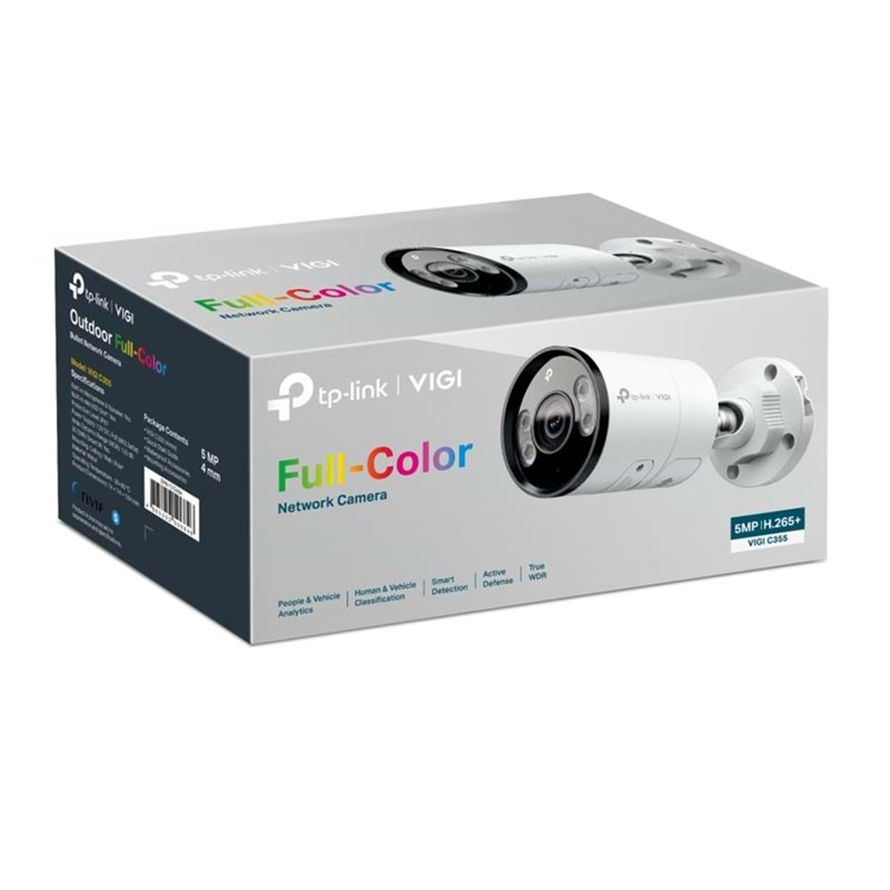 Vigi C355 5MP 2.8mm Full Color Bullet Kamera (Dahili Mikrofon,İnsan/Araç A.)