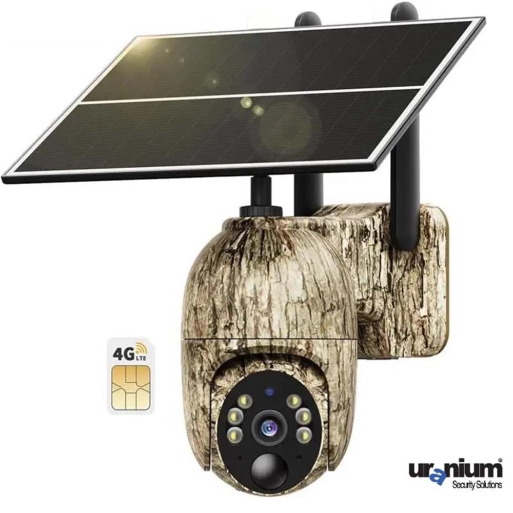 Uranium ANP-PT3015K4G 3MP 3.6mm 15m IR LED/Renkli Solar Panel Kamera(Kamuflaj)