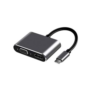 Frisby FA-7678C Type-C - HDMI+VGA 4Kx2K Ethernet Adaptör
