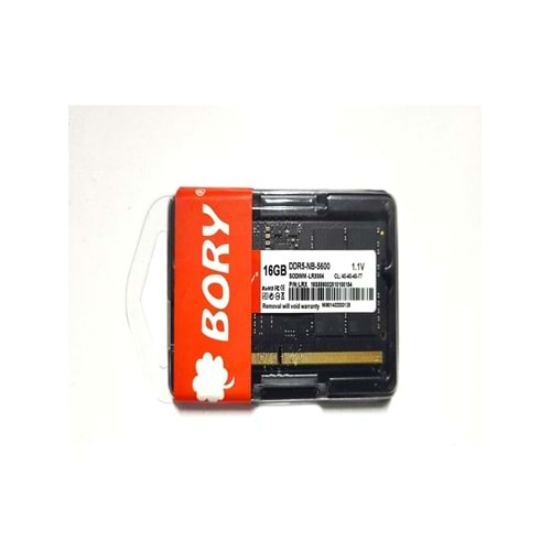 Bory 16GB 5600MHz DDR5 SODIMM Ram (Kutulu) (BRY16GB5600NB)