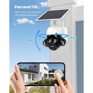 Uranium ANP-PT3050B4G 3MP 3.6mm/12mm 50m 4G/LTE IR LED/Renkli Solar Kamera(Beyaz