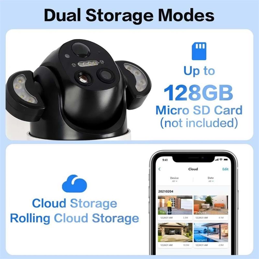 Uranium ANP-PT3050B4G 3MP 3.6mm/12mm 50m 4G/LTE IR LED/Renkli Solar Kamera(Beyaz