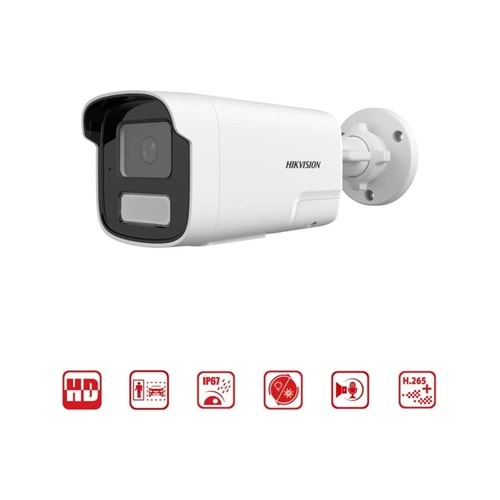 Hikvision DS-2CD1T43G2-LIUF/SL (Dahili Mik) 4MP 4mm A.Hibrit 50mt -Sesli Alarm