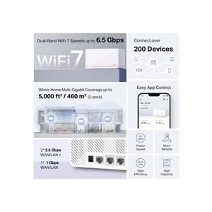 Tp-Link Mercusys Halo H37BE(2-pack) BE6500 Whole Home Mesh Wi-Fi 7 System (2 Ade