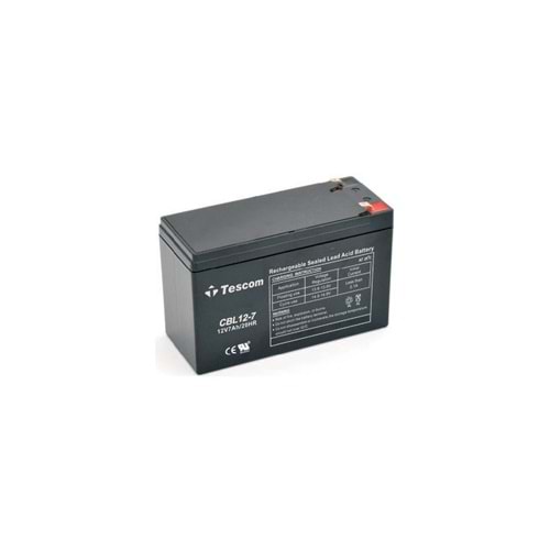 TESCOM Combatt CBL12-7 12V 7Ah Bakımsız Kuru Akü. UPS için Uygundur. (100012589)