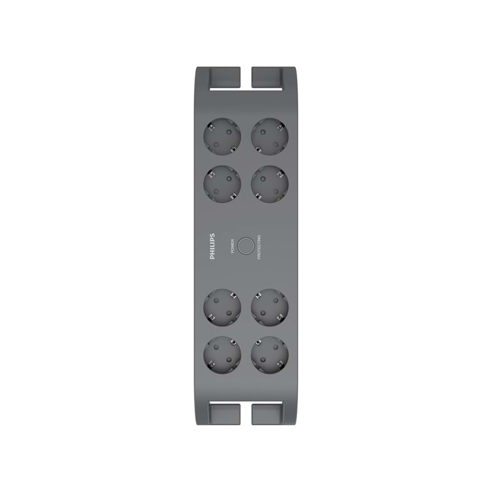 Philips SPN3180A/62 8 Soket Akım Korumalı Priz 900 Joules 2Mt Kablo (Gri)