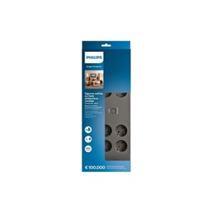 Philips SPN3180A/62 8 Soket Akım Korumalı Priz 900 Joules 2Mt Kablo (Gri)