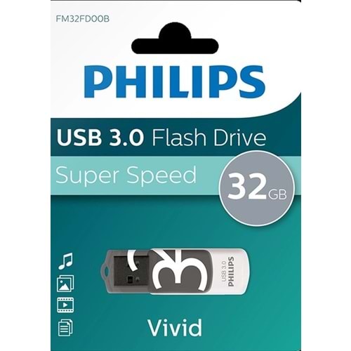 Philips FM32FD00B 32GB USB 3.0 Vivid Gölge Grisi Flash Disk