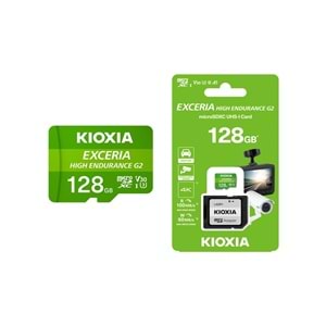 KIOXIA 128GB ExceriaG2 LMHE2G128GG2 A1 V30 4K CL10 100Mb/s MicroSD Kart Bellek (SD Adaptörlü)