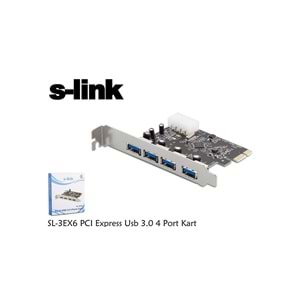 S-Link SL-3EX6 PCI Express TO USB 3.0 x4 Port Kart