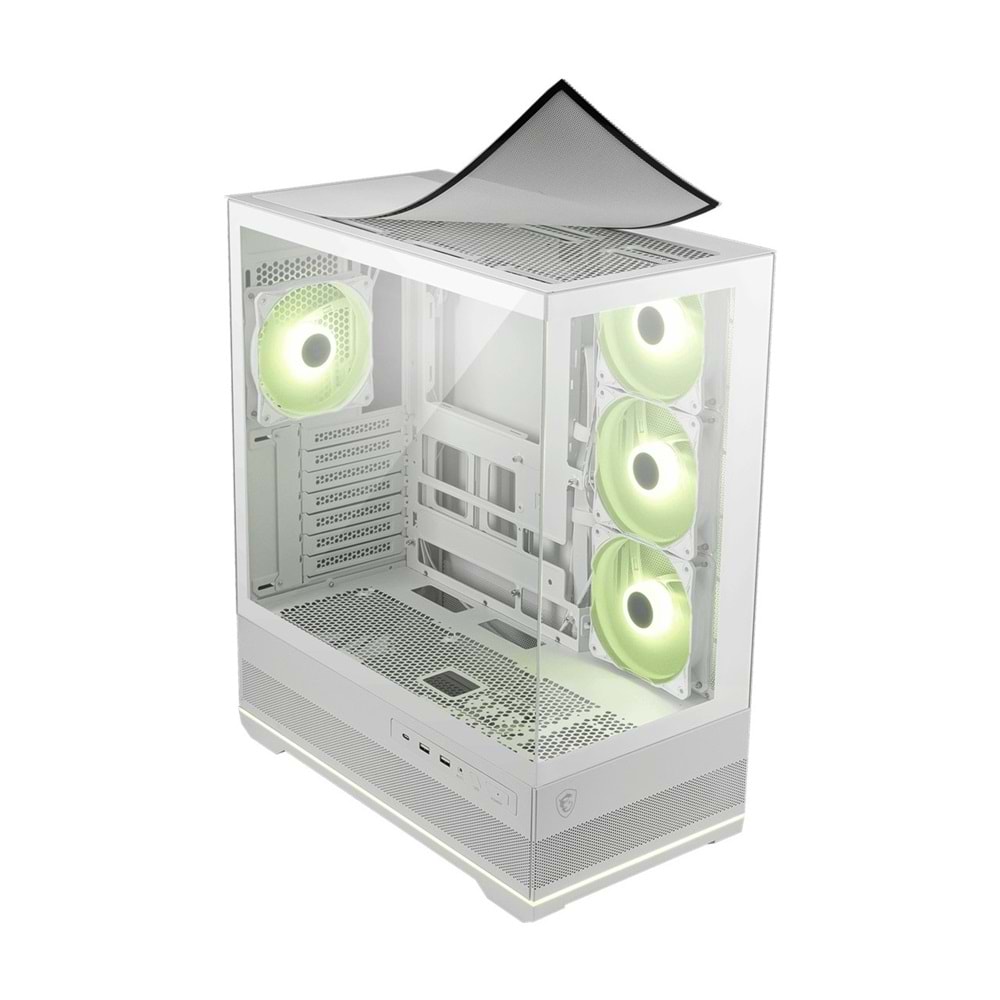 MSI MAG PANO 110R PZ WHITE TEMPERLI CAM 3X120MM 1X120MM ARGB FAN ATX Beyaz