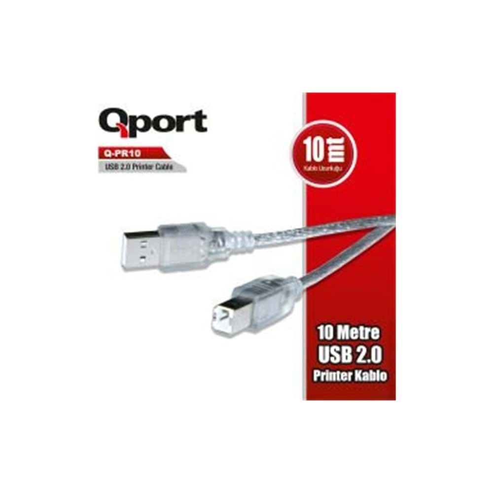 QPORT Q-PR10 USB 2.0 10M Yazıcı Kablosu