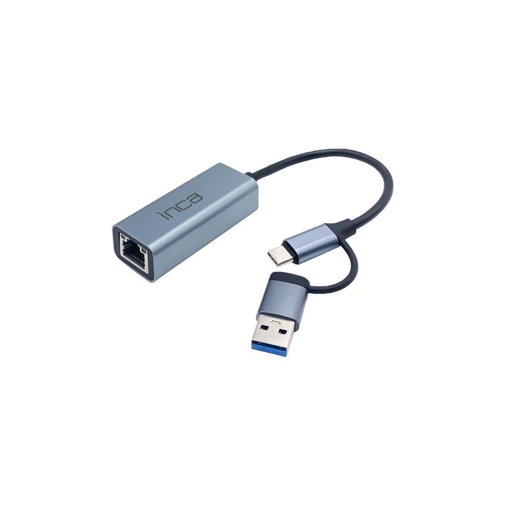 INCA IUTP-01T USB 3.0 TYPE-C 3.1 ETHERNET RJ45 1000MBPS ALUMINYUM Kasa