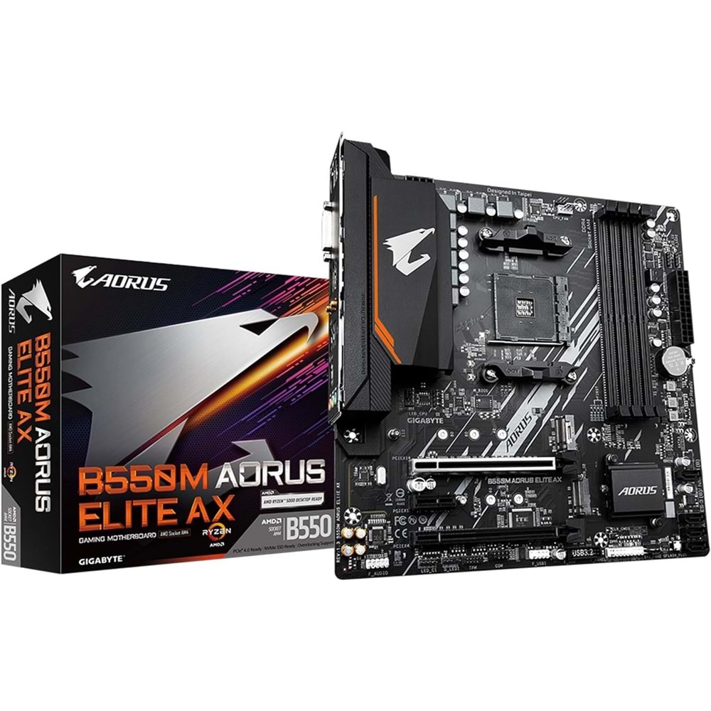 Gigabyte B550M-AORUSELITEAX B550M-AORUSELITEAX 4733MHz OC DDR4 AM4 M.2 HDMI Micro-ATX Anakart