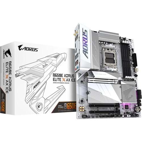 Gigabyte B650E-A-STEALTHICE B650E-A-STEALTH-ICE 8000MHz OC DDR5 AM5 M.2 HDMI DP ATX Anakart