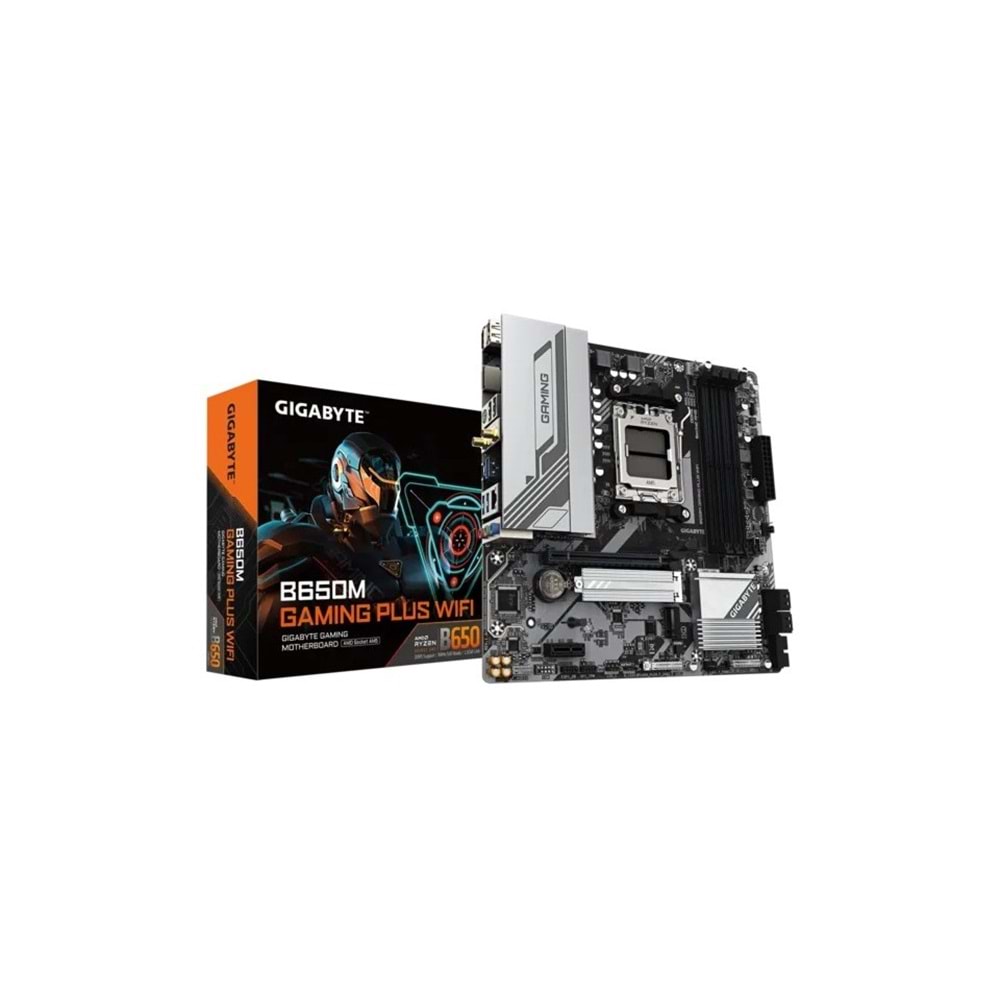 Gigabyte B650M-GAM-PLUS-WF B650M-GAM-PLUS-WF 8000MHz OC DDR5 AM5 M.2 HDMI DP Micro-ATX Anakart