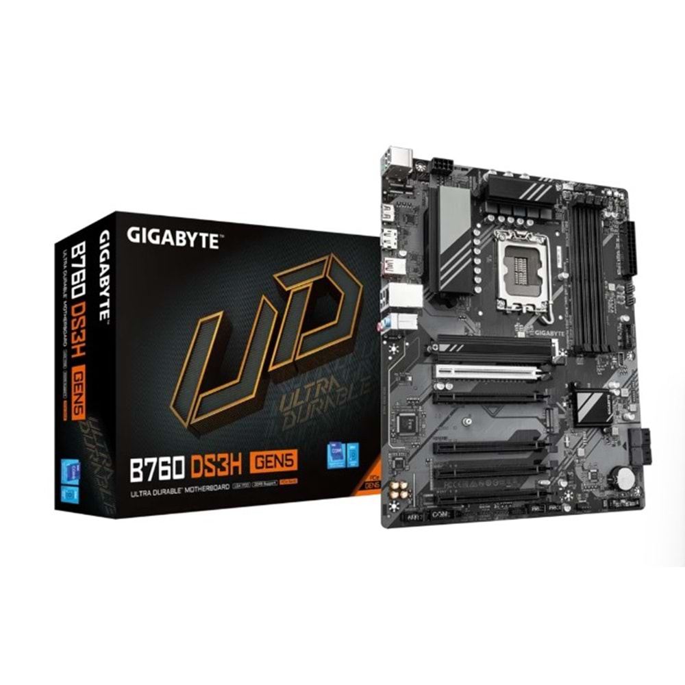 Gigabyte B760-DS3H-GEN5 B760-DS3H-GEN5 7600MHz OC DDR5 LGA1700 M.2 HDMI DisplayPort ATX Anakart
