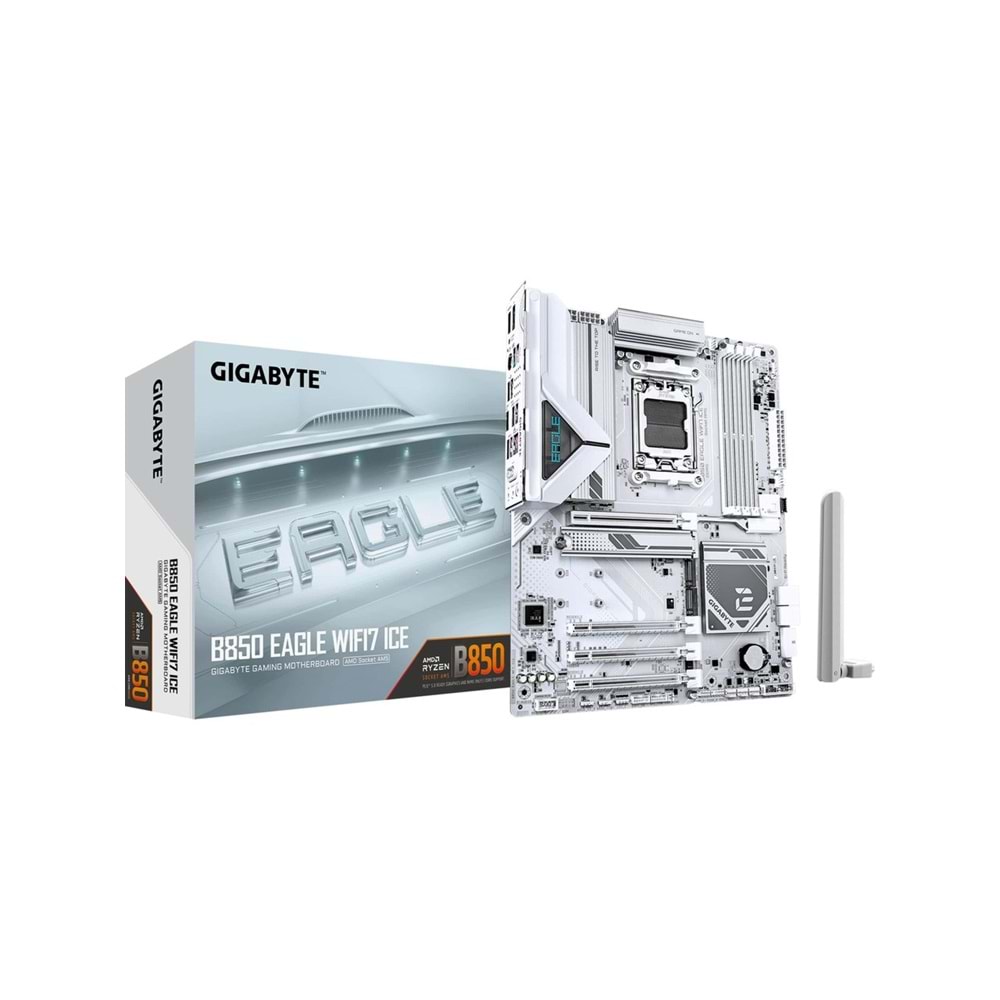 Gigabyte B850-EAGLEWF7ICE B850-EAGLEWF7ICE 8200MHz OC DDR5 AM5 M.2 WIFI7 HDMI DP ATX Anakart