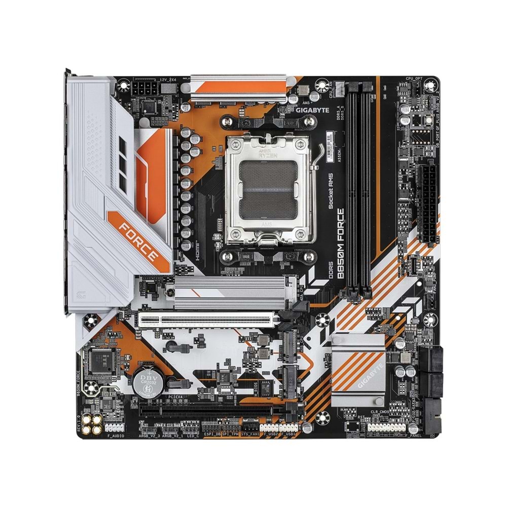 Gigabyte B850M-FORCE-WF6E B850M-FORCE-WF6E 9600MHz OC DDR5 AM5 M.2 HDMI DP Micro-ATX Anakart