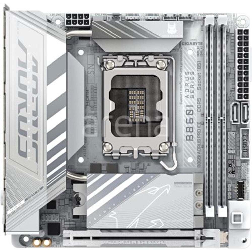 Gigabyte B860I-AOR-PRO-ICE B860I-AOR-PRO-ICE 9200MHz OC DDR5 LGA1851 M.2 HDMI DP Mini-ITX Anakart