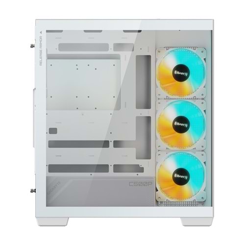 Gigabyte GB-C500PI-ST Panoramic Stealth Ice Mid Tower PC Case Beyaz Tempered Glass 4x ARGB Fan