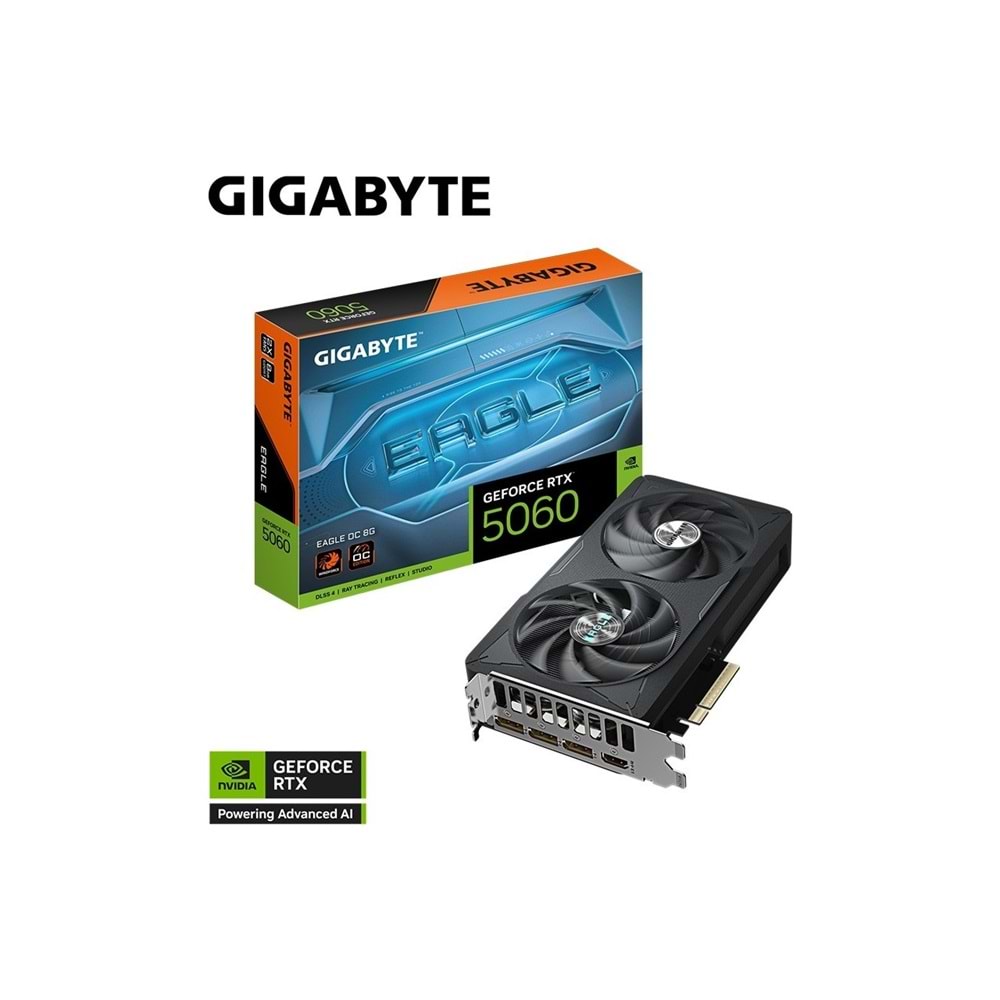 Gigabyte GVN5060EAGLEOC-8GD VGA RTX5060 EAGLE OC 8GB 128B GDDR7 DP-HDMI EKRAN KARTI