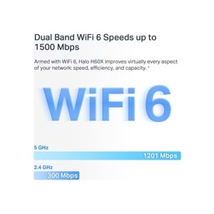 Tp-Link HALO-H60X-3P AX1500 Whole Home Mesh Wi-Fi System