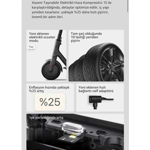 XIAOMI TASINABILIR ELEKTRIKLI HAVA KOMPRESORU 2