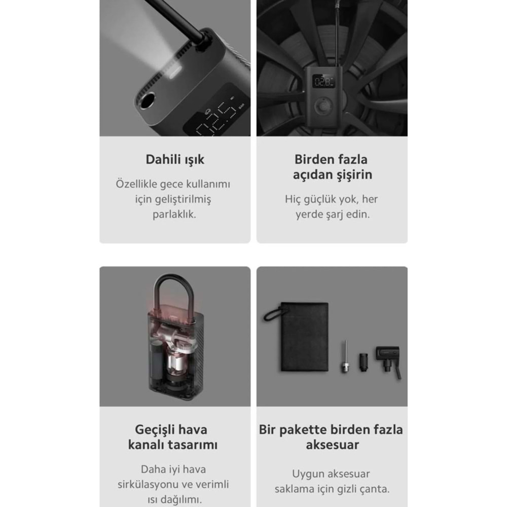XIAOMI TASINABILIR ELEKTRIKLI HAVA KOMPRESORU 2