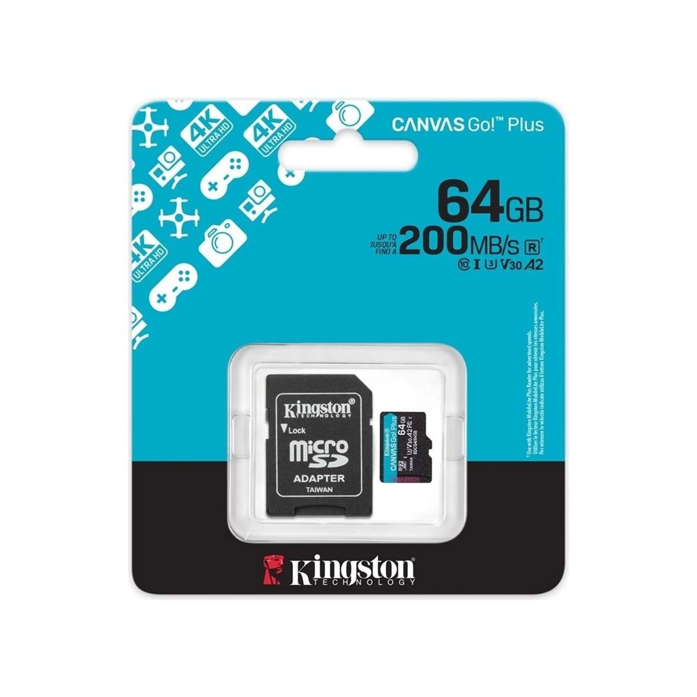 Kingston 64GB mSDXC CanvasGo+ 200MB SDCG4/64GB